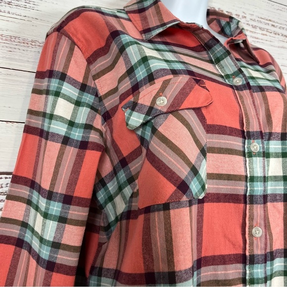 Eddie Bauer Plaid Flannel Button Front Long Sleeve Shirt - Picture 3 of 15